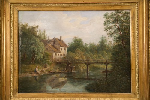 Landscape with a river - David Ortlieb (1797-1875)  - Paintings & Drawings Style 