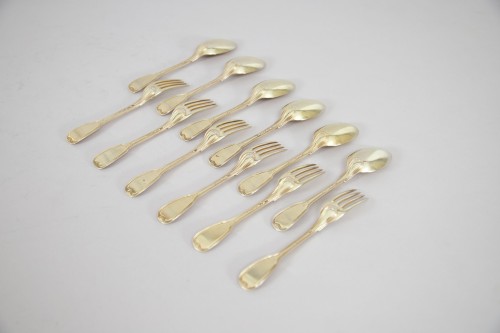 Set of spoons and forks - silverware & tableware Style Louis XVI