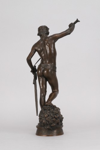 Antonin Mercié (1845-1916) – David, vainqueur de Goliath - Sculpture Style 