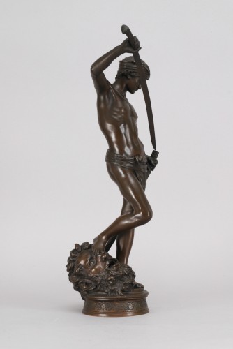 Antonin Mercié (1845-1916) – David, vainqueur de Goliath - Antiquités Bastian
