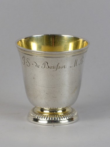 Strasbourg gilded silver circumcision beaker, 18th century - silverware & tableware Style Louis XV