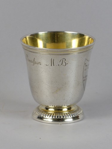silverware & tableware  - Strasbourg gilded silver circumcision beaker, 18th century