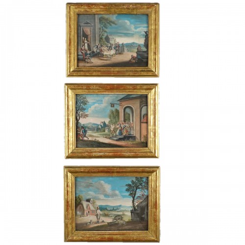 Le retour du fils prodigue, gouache du XVIIIe