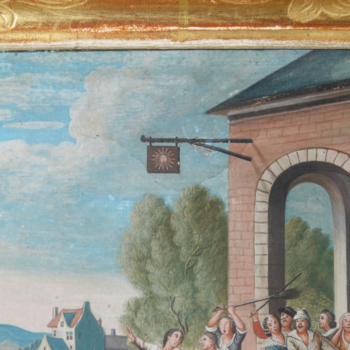 Le retour du fils prodigue, gouache du XVIIIe - Louis XV