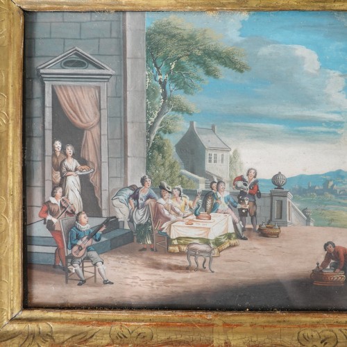 Antiquités - Le retour du fils prodigue, gouache du XVIIIe