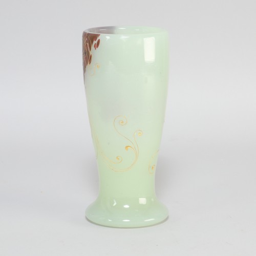 Glass & Crystal  - Jade coloured vase, Emile Gallé, Nancy