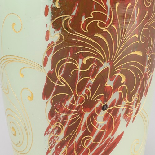 Art nouveau - Jade coloured vase, Emile Gallé, Nancy
