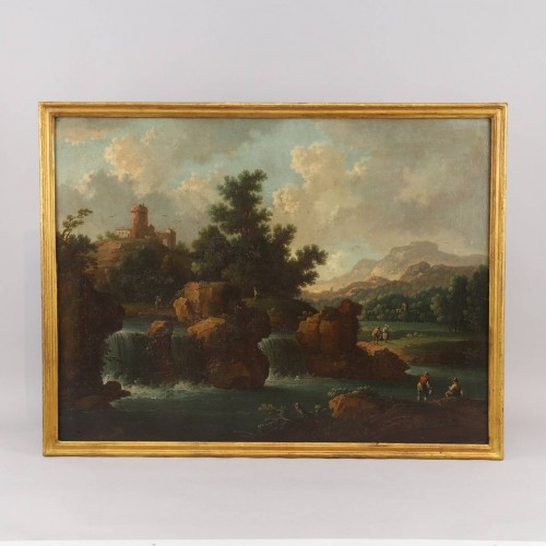 Pair of landscapes by Christoph von Bemmel (1707-1782) - Paintings & Drawings Style Louis XV