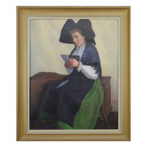 Une liseuse alsacienne - Charles Husslein (1894-1971)