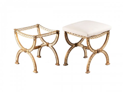 A pair of curule stools
