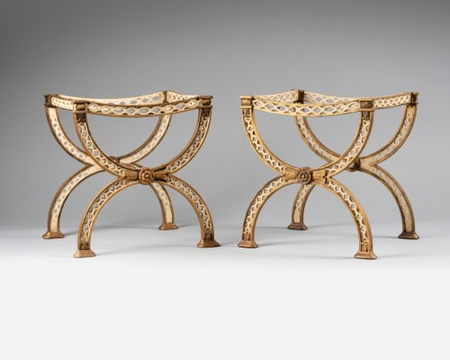 A pair of curule stools - Seating Style Restauration - Charles X