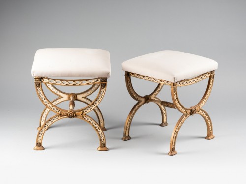 19th century - A pair of curule stools