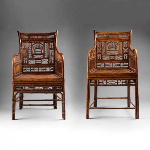 Ensemble de sièges en bambou de la fin du XIXe siècle - Sièges Style Napoléon III