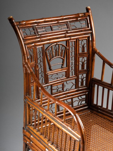 Antiquités - Ensemble de sièges en bambou de la fin du XIXe siècle