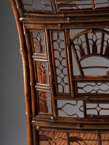 Antiquités - Ensemble de sièges en bambou de la fin du XIXe siècle
