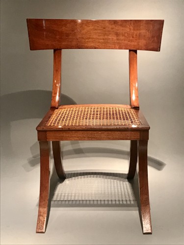 Set of four walnut klismos chairs - Louis-Philippe