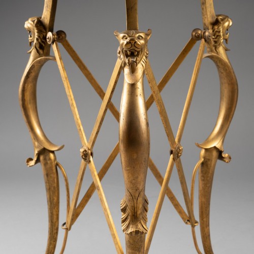 19th century - Pair of golden bronze pedestals