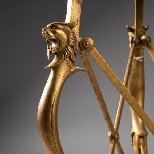 Napoléon III - Pair of golden bronze pedestals