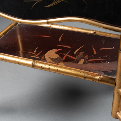 Lacquer and bamboo sidetable table - Napoléon III