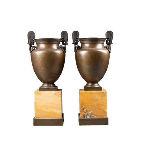 Pair of bronze vases