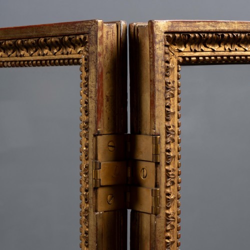 Paravent en bois doré. - Mobilier Style Napoléon III