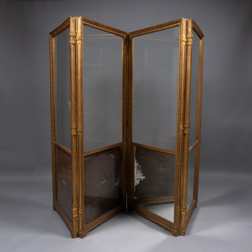 XIXe siècle - Paravent en bois doré