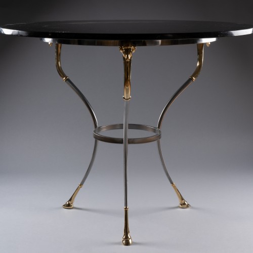 Furniture  - Tripod pedestal table in polished steel