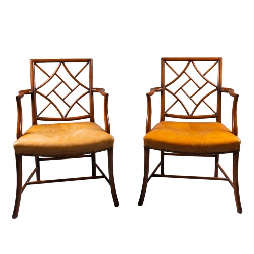 Pair of mahogany armchairs