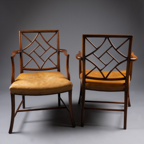 Antiquités - Paire de fauteuils en acajou