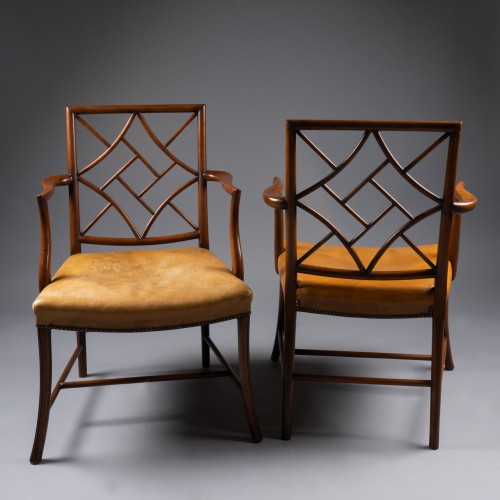 Antiquités - Pair of mahogany armchairs