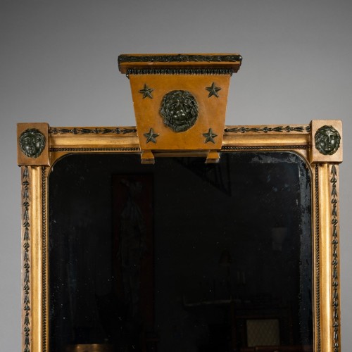 Mirror in gilded and patinated wood. - Mirrors, Trumeau Style Empire