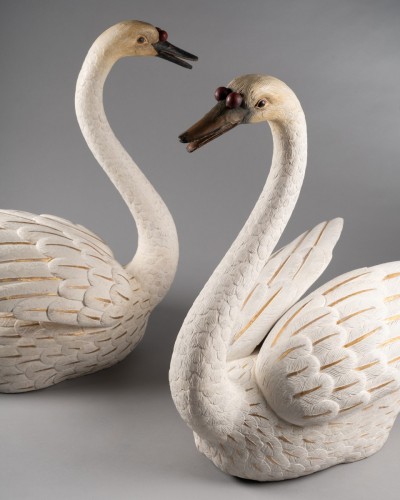 Curiosities  - Pair of swan sculptures