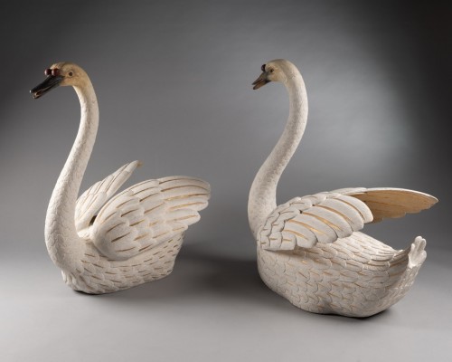 Paire de sculptures cygnes - Bellechasse 29 galerie