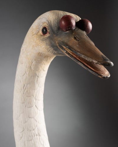Napoléon III - Pair of swan sculptures