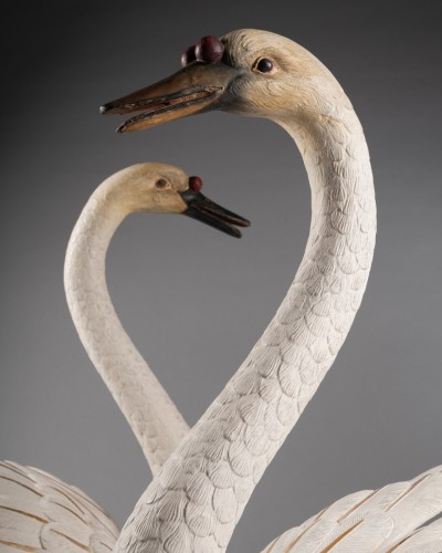 Antiquités - Pair of swan sculptures