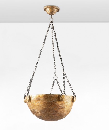 Suspension en plâtre doré patiné - Luminaires Style Années 50-60