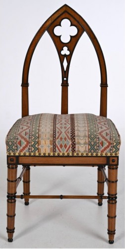 Pair of chairs called to the cathedral - Seating Style Restauration - Charles X