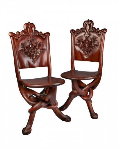 Pair of colonial-style chairs