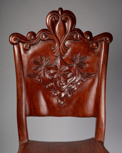 19th century - Pair of colonial-style chairs