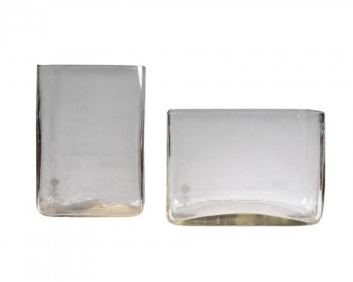 Engraved glass vases.