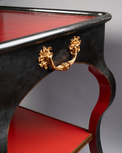 Rectangular table with black and red lacquered wooden - Furniture Style 50