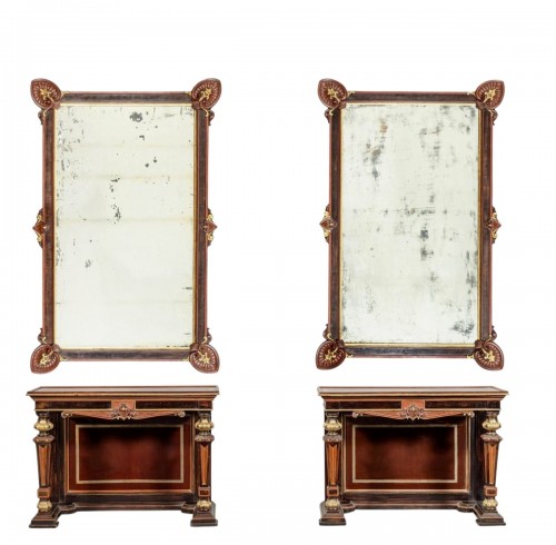 Pair of consoles and their mirrors