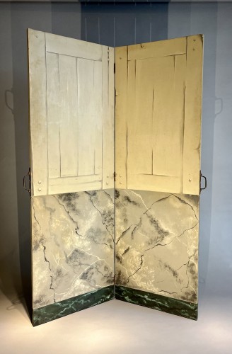 Paravent peint à double feuilles - Tableaux et dessins Style Années 50-60