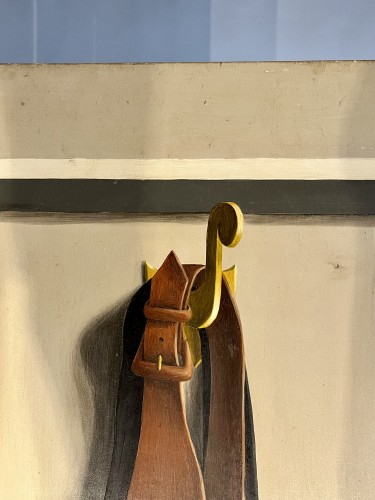 Antiquités - Paravent peint à double feuilles