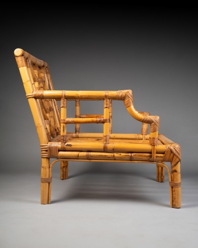 Paire de fauteuils en bambou. - 50