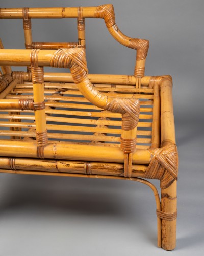 Antiquités - Paire de fauteuils en bambou.