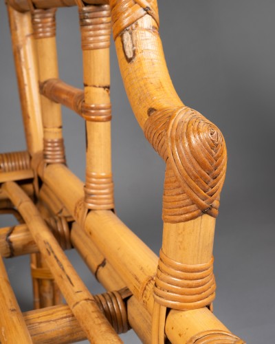 Antiquités - Paire de fauteuils en bambou.