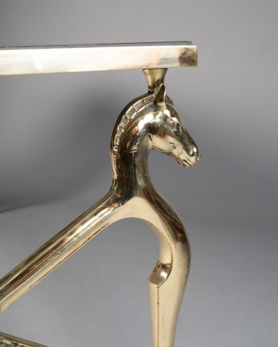 20th century - Table basse aux cheveaux