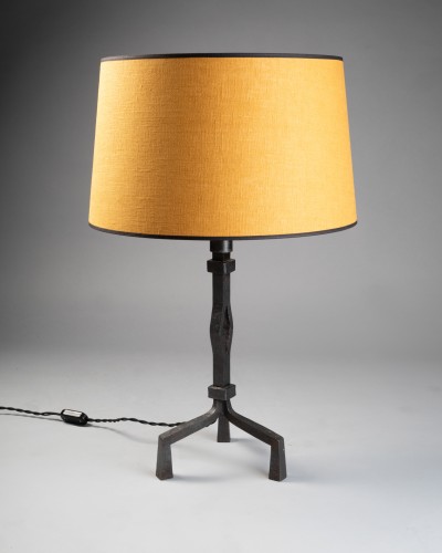XXe siècle - Lampe en fer forgé