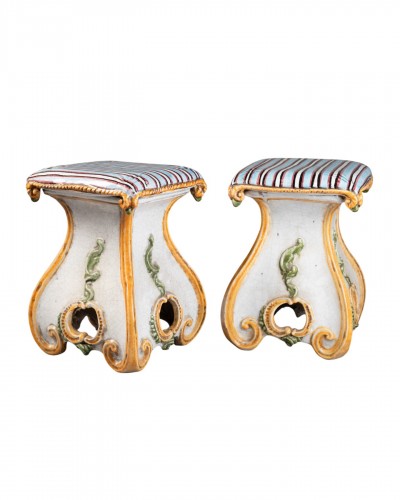 Paire de tabourets en céramique